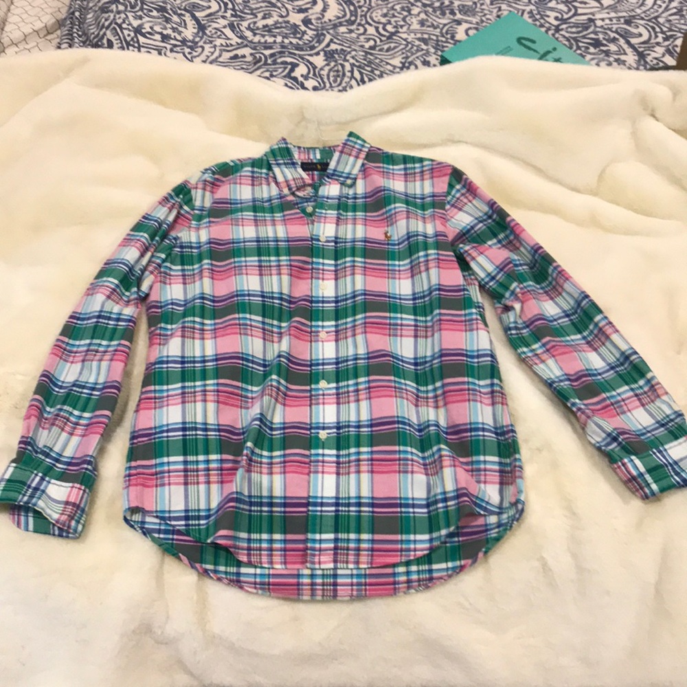 Ralph Lauren Plaid Dress Shirt Size Medium